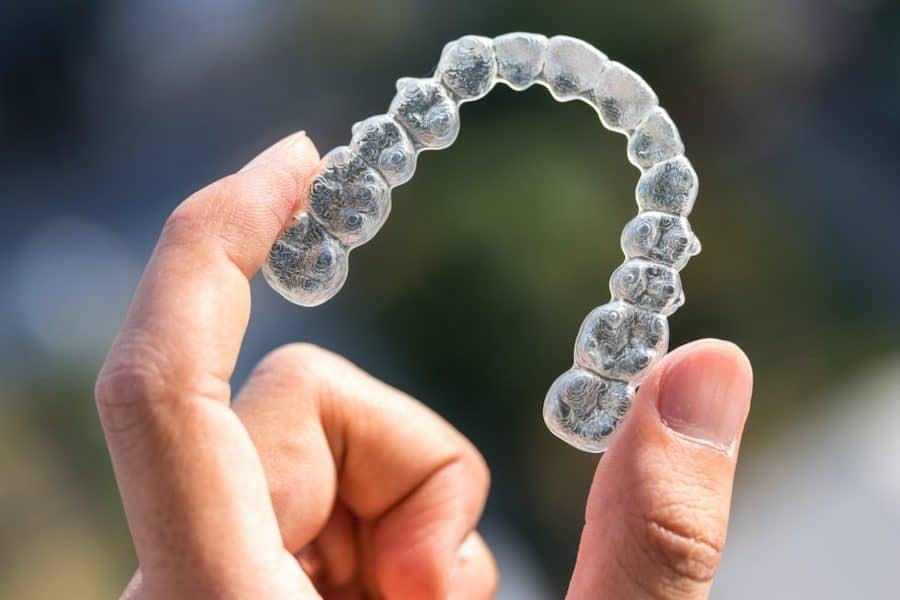 up close invisalign braces retainer